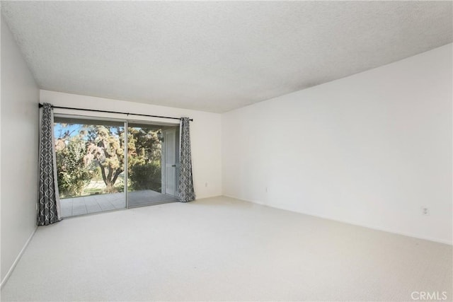 spare room with carpet flooring and a textured ceiling