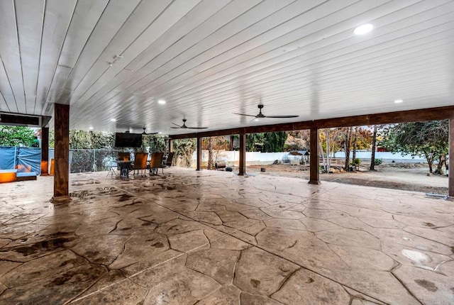 view of patio / terrace with ceiling fan