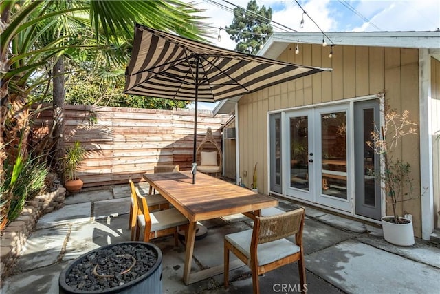 view of patio with french doors