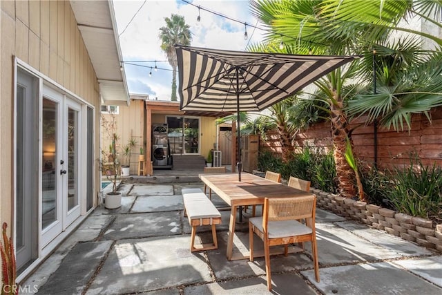 view of patio / terrace featuring french doors