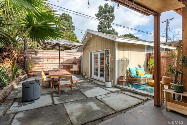 view of patio with french doors