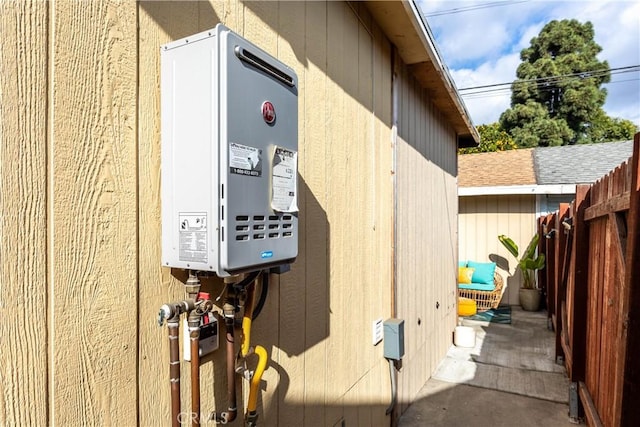 exterior space with water heater