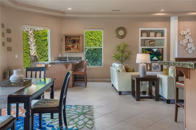 view of tiled dining room