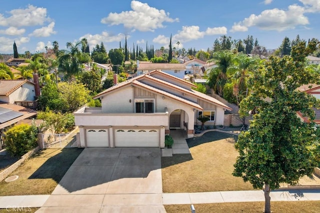 view of front of home with a garage