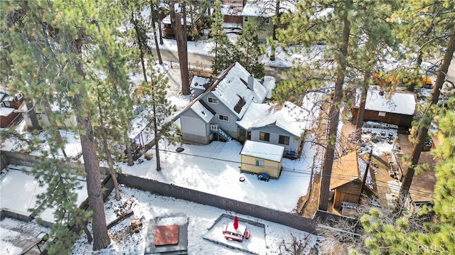 view of snowy aerial view