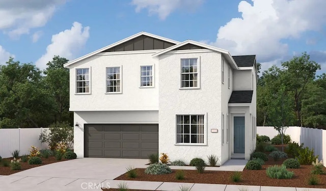 view of front of home with a garage