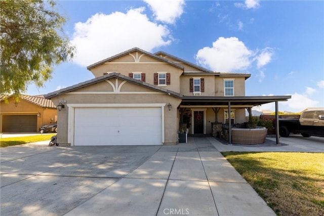 view of front of property with a front lawn