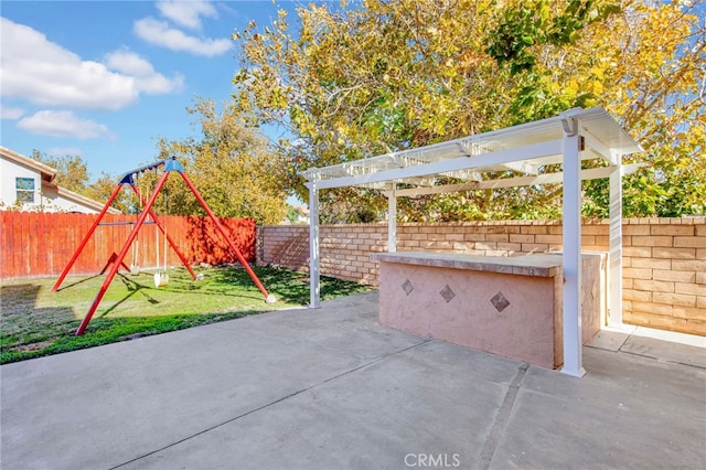 view of patio / terrace with a pergola