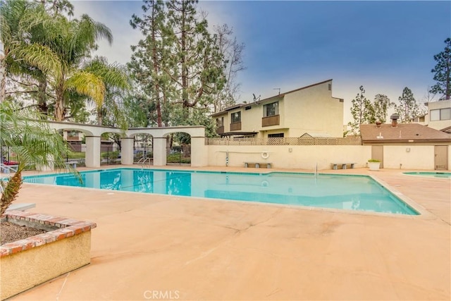 view of pool featuring a patio