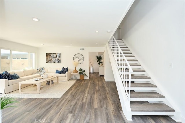 living room featuring hardwood / wood-style flooring