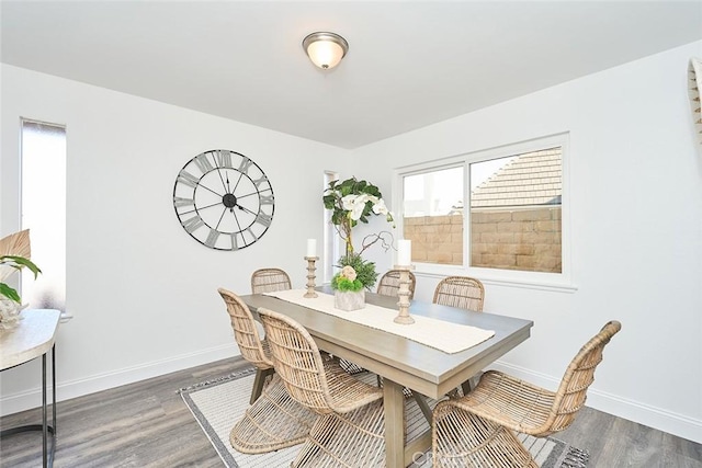 dining room featuring dark wood-type flooring