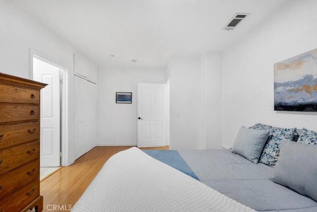 bedroom featuring light hardwood / wood-style flooring