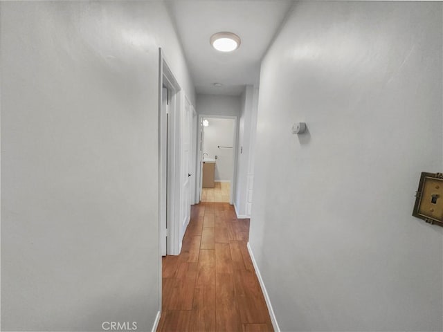 hall featuring light hardwood / wood-style floors