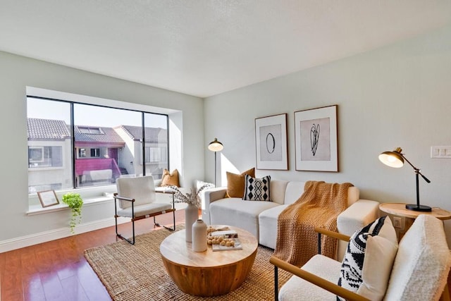 living room featuring hardwood / wood-style floors