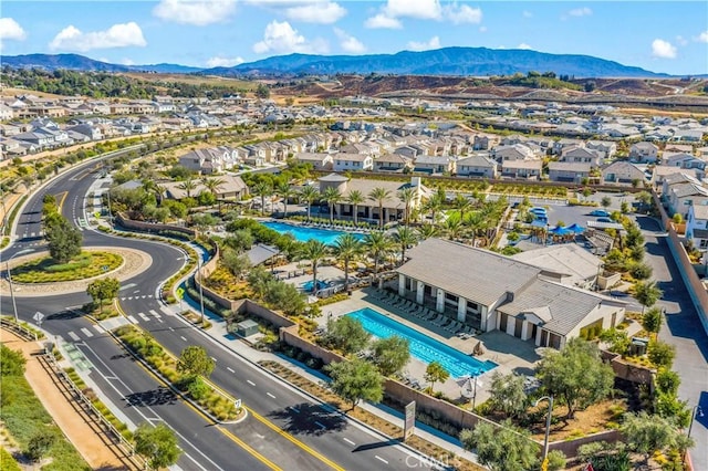 bird's eye view featuring a mountain view