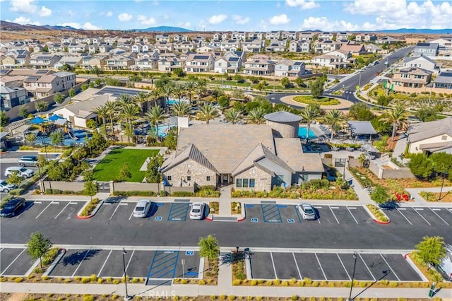 bird's eye view with a mountain view