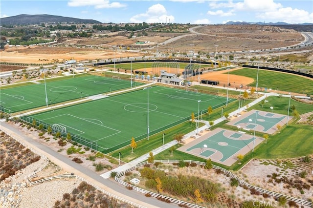 aerial view featuring a mountain view