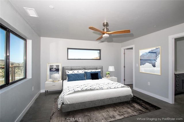 bedroom with ceiling fan