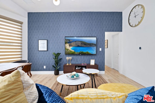 living room featuring hardwood / wood-style flooring