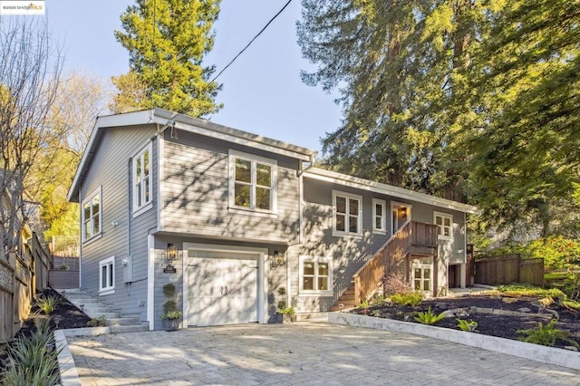 view of front of house featuring a garage