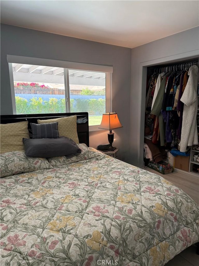 bedroom featuring a closet