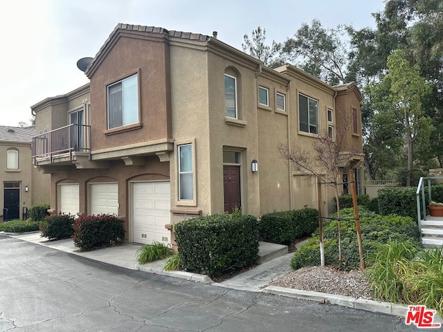 exterior space featuring a garage