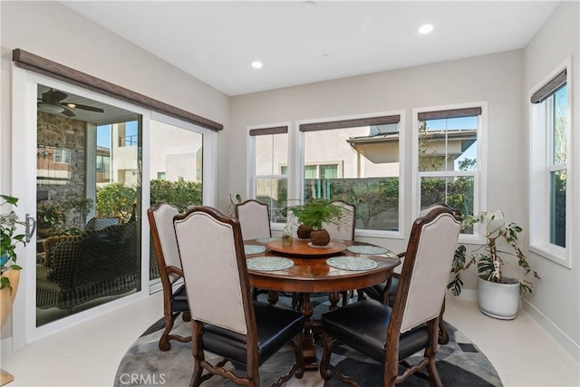 dining area featuring a wealth of natural light