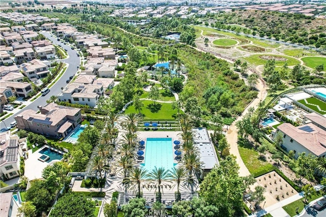 bird's eye view with a residential view