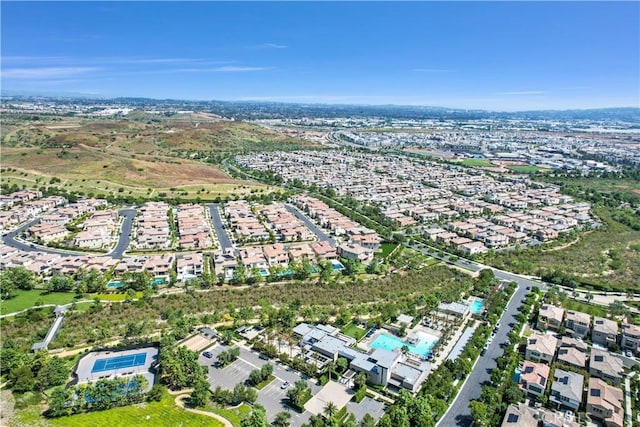 aerial view with a residential view