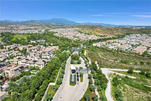 drone / aerial view with a mountain view