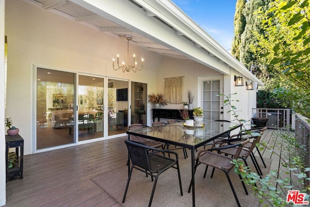 view of patio with a deck