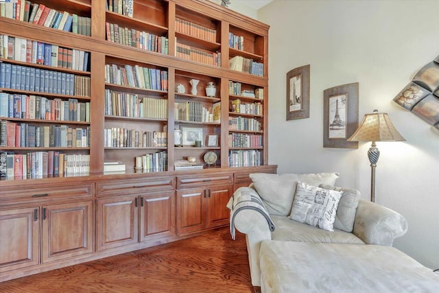 living area featuring light wood-type flooring