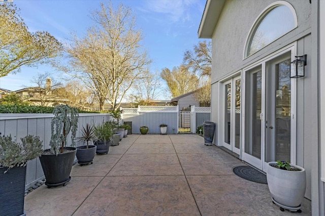 view of patio featuring french doors