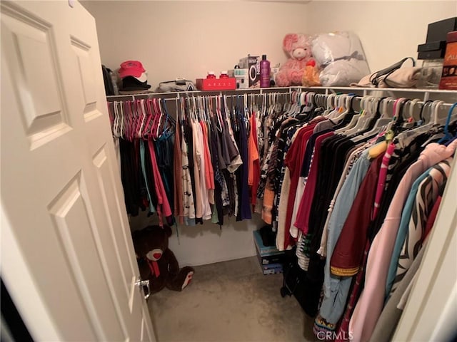 view of walk in closet