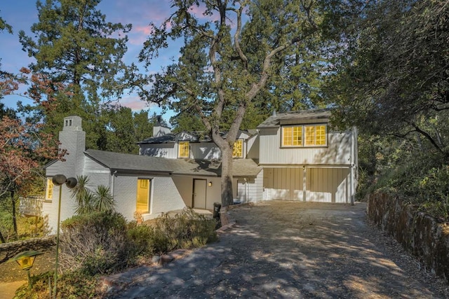 view of front of home with a garage