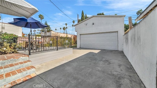 view of garage