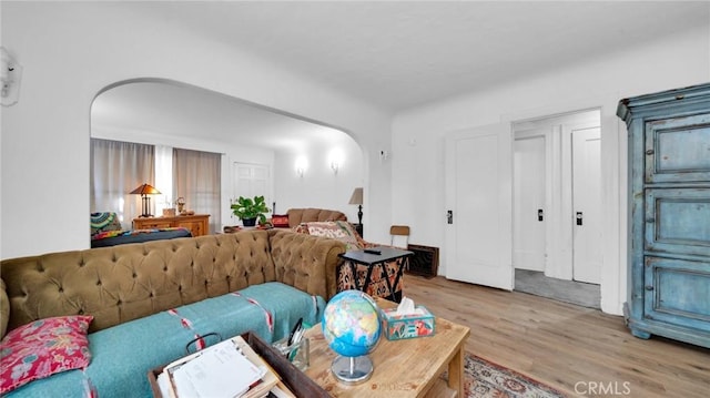 living room featuring hardwood / wood-style flooring