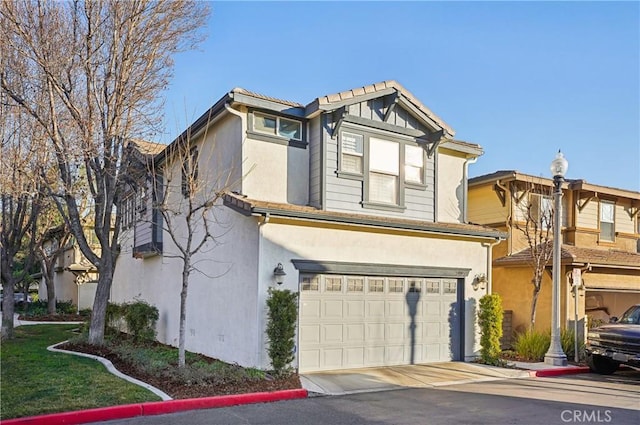 view of front of house with a garage