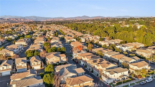 aerial view featuring a mountain view