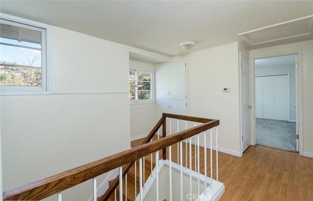 hall featuring light wood-type flooring