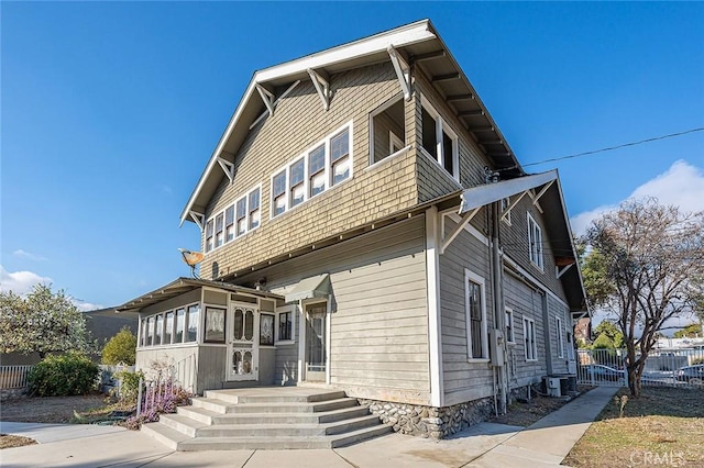 view of front of property with central AC