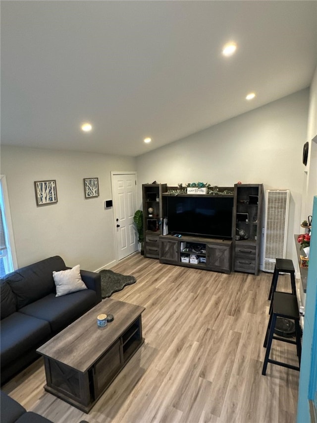 living room featuring light hardwood / wood-style flooring