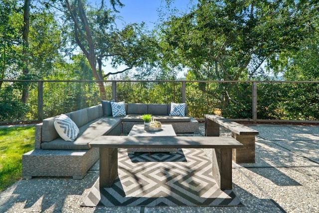 view of patio featuring outdoor lounge area