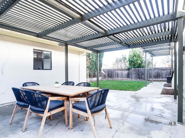 view of patio / terrace with a pergola