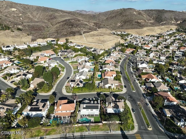 drone / aerial view with a mountain view