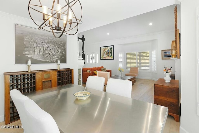 dining room with light wood-type flooring