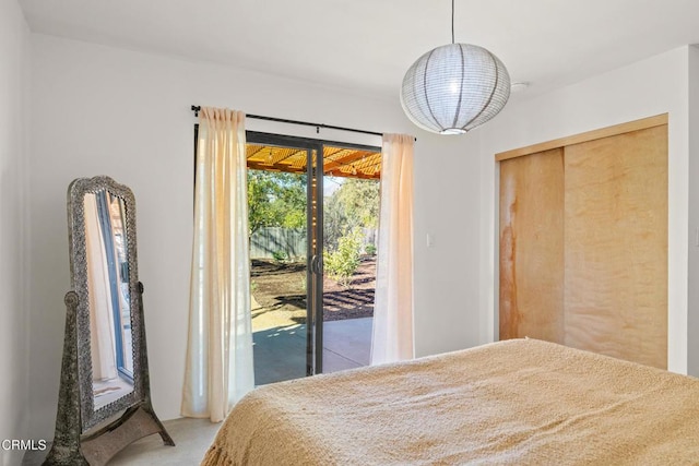 bedroom with access to exterior