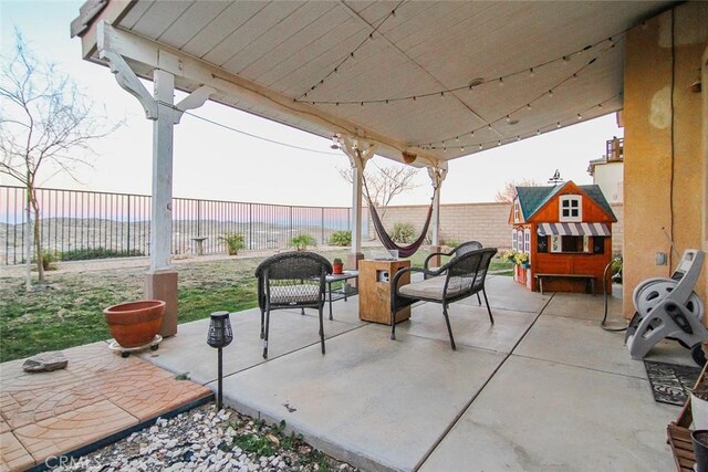 view of patio with a playground