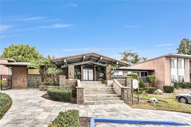 view of front of home with french doors