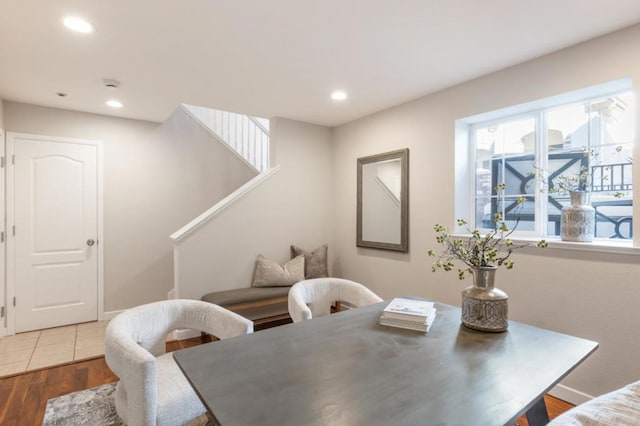 dining room with hardwood / wood-style floors